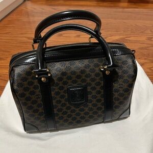 Celine Black and Brown Satchel Bag
